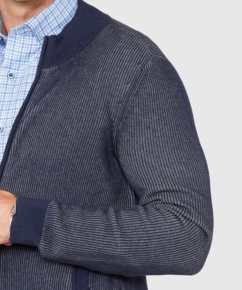 Zip Front Cardigan – Navy