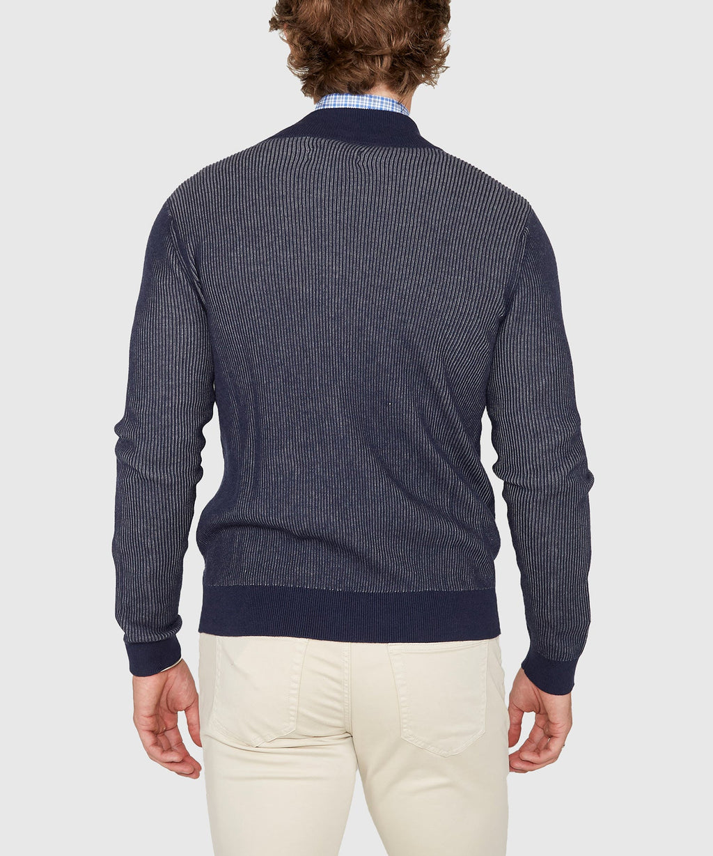 Zip Front Cardigan – Navy