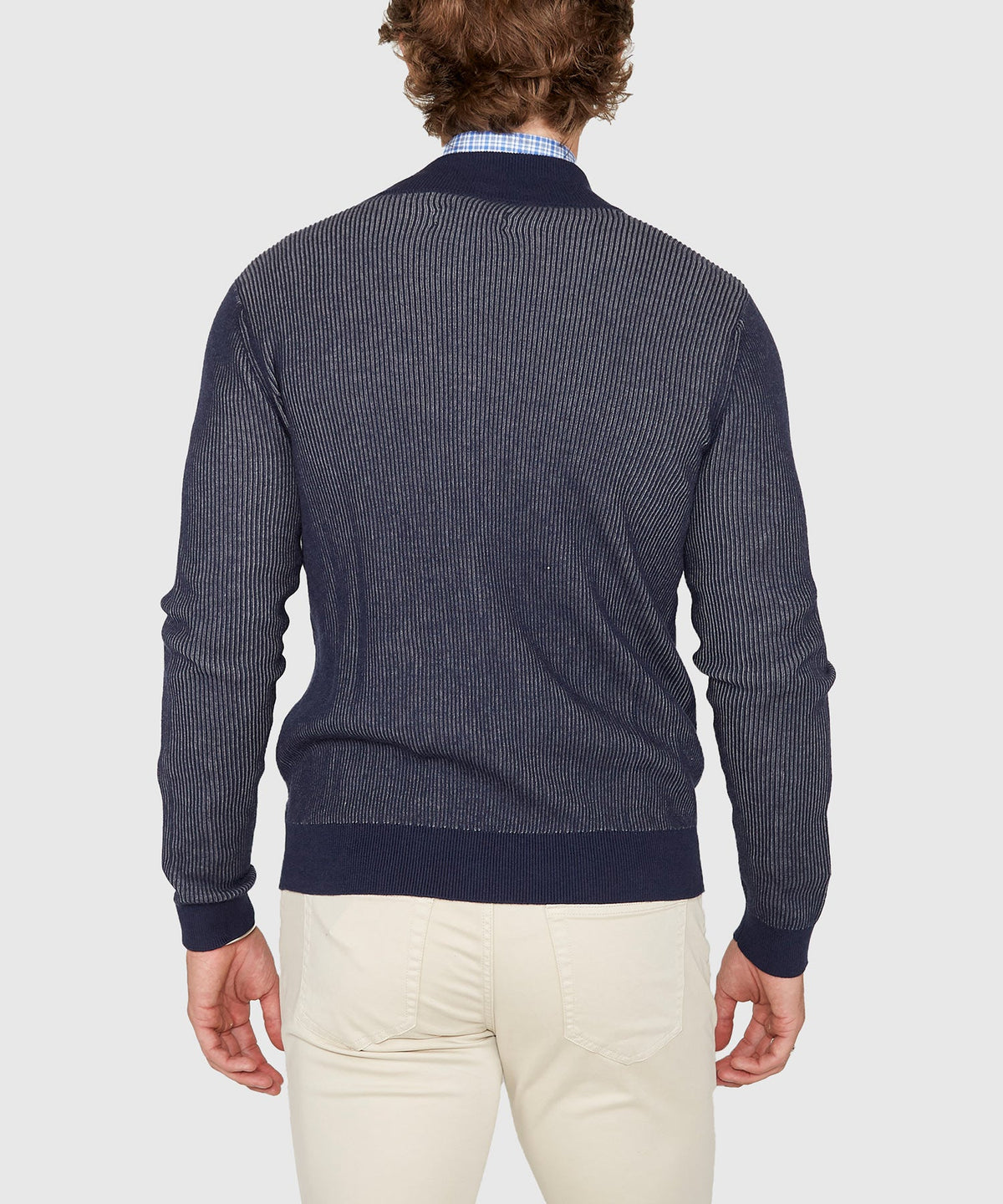Zip Front Cardigan – Navy