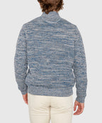 Chenille Button Mock Sweater