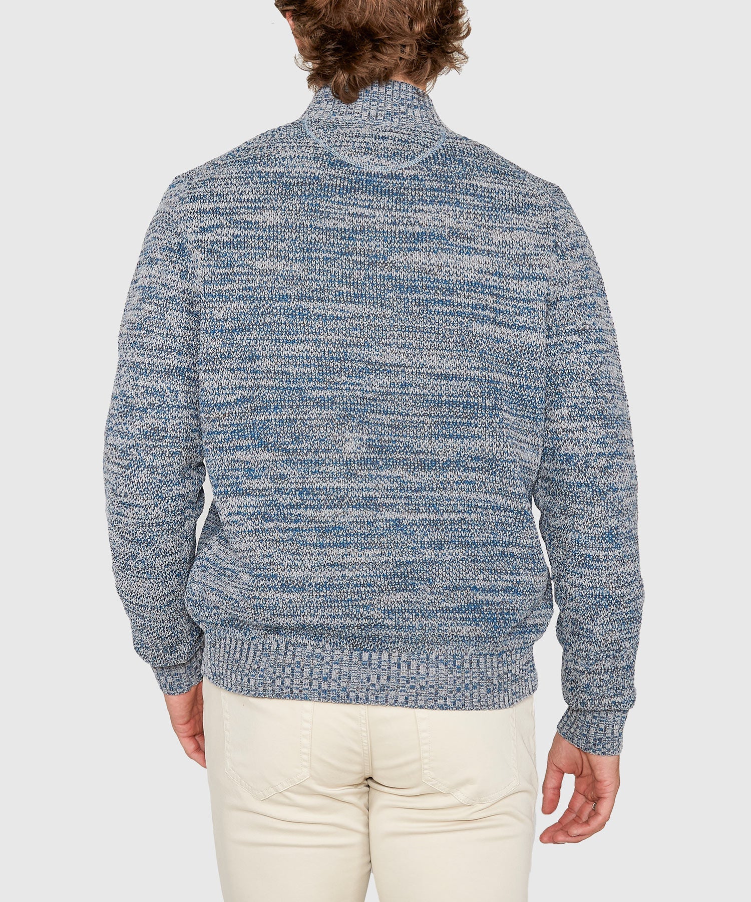 Chenille Button Mock Sweater