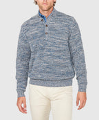 Chenille Button Mock Sweater