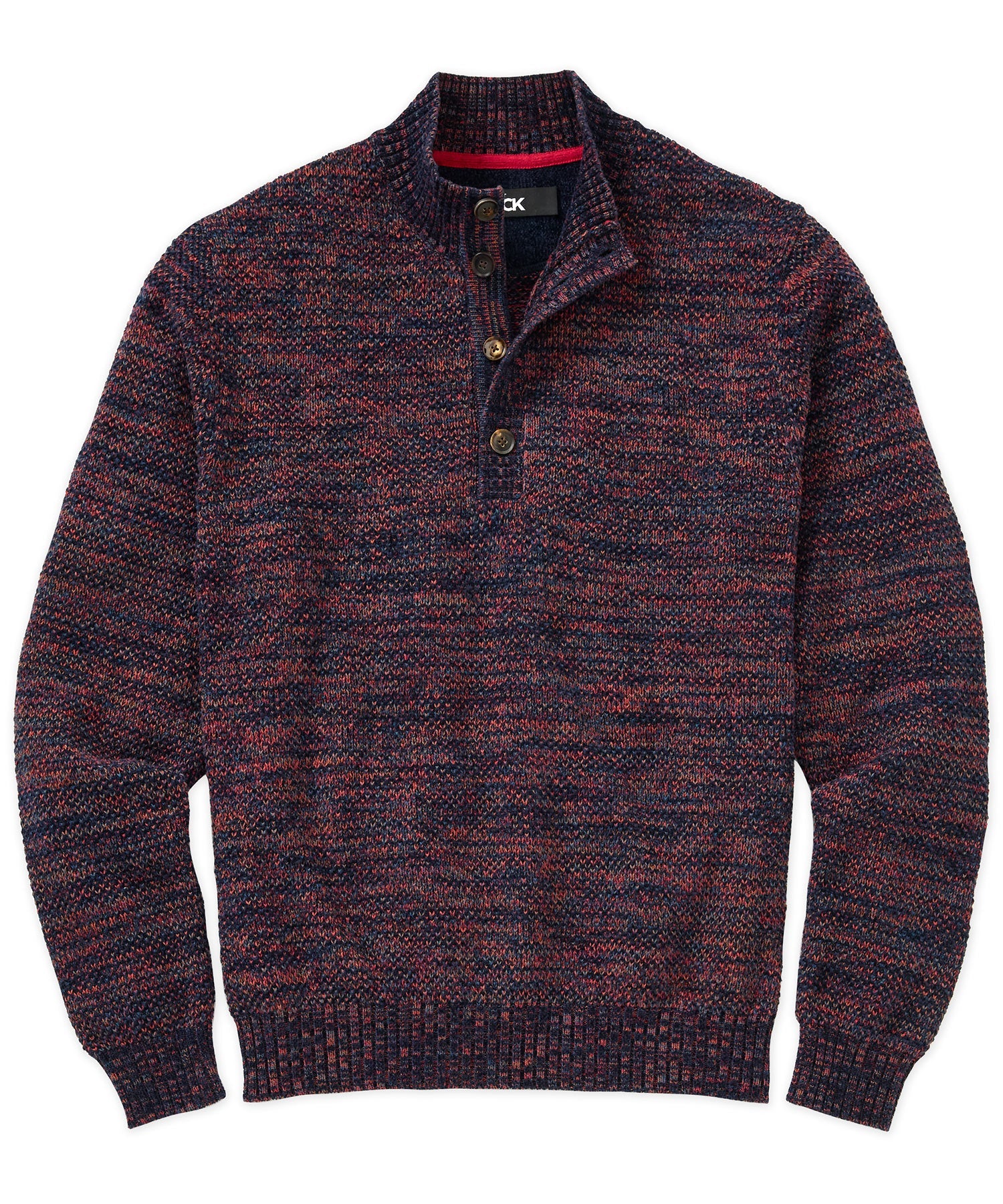Chenille Button Mock Sweater