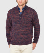 Chenille Button Mock Sweater