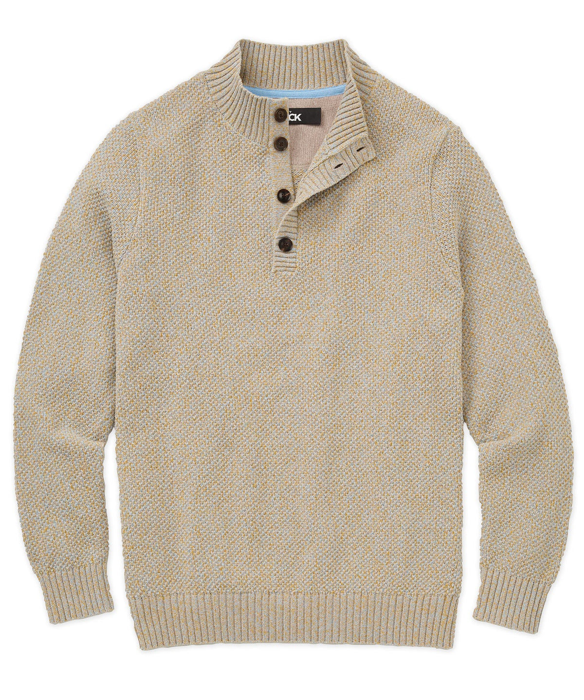 Chenille Button Mock Sweater