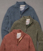 Tri-Color Quarter Zip Sweater