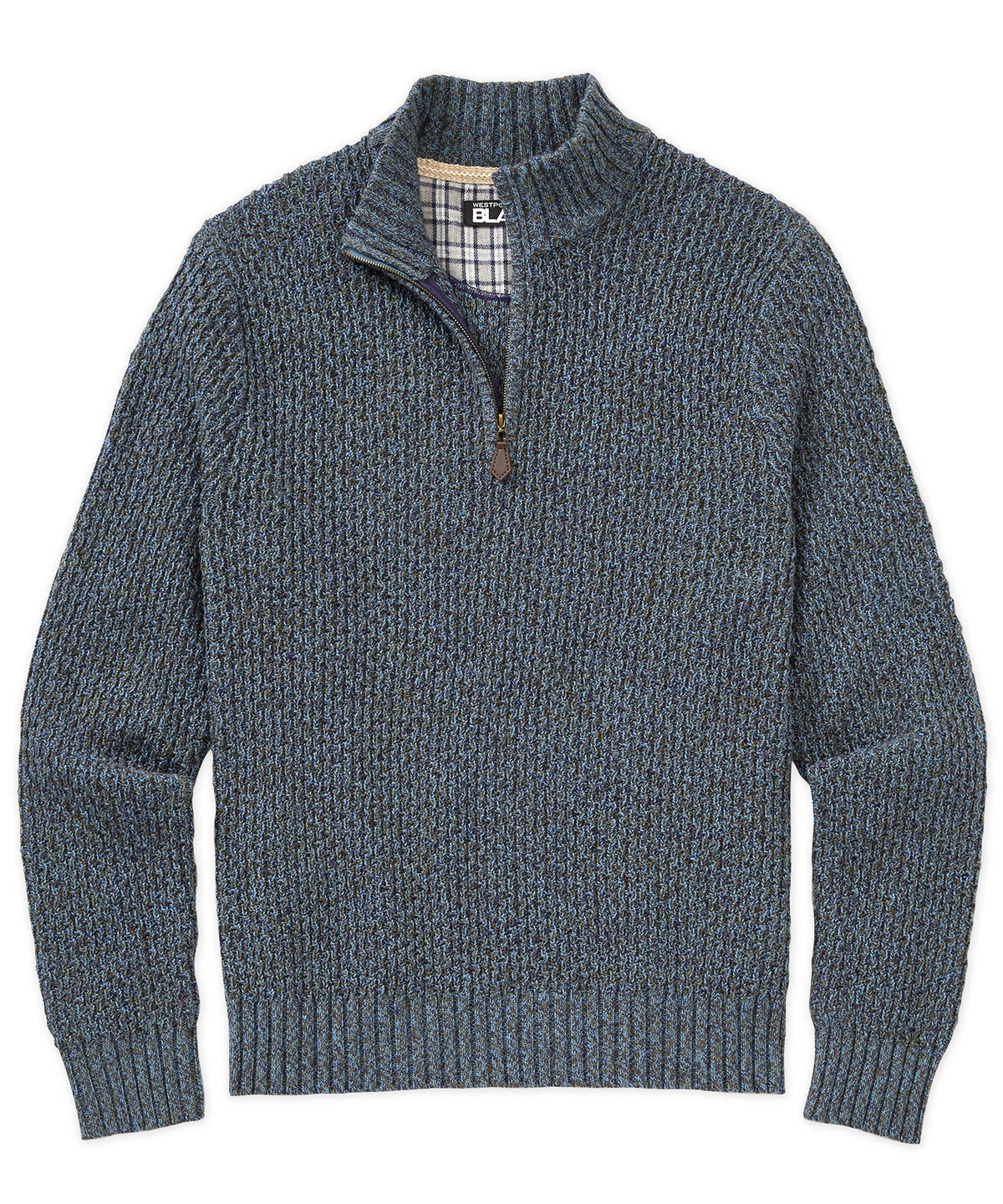 Tri-Color Quarter Zip Sweater