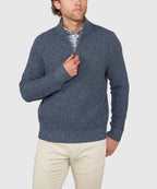 Tri-Color Quarter Zip Sweater