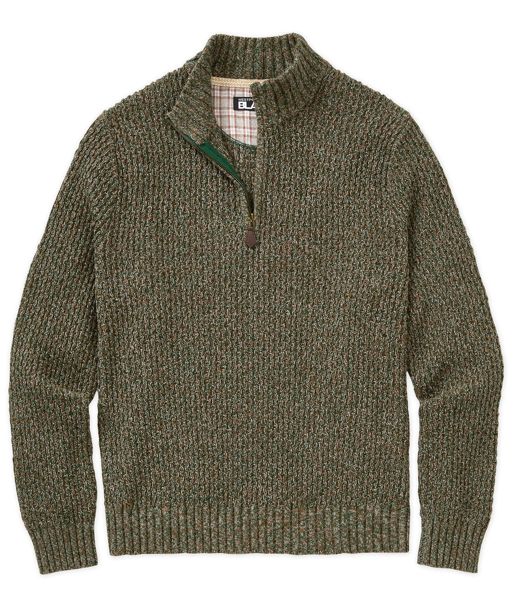 Tri-Color Quarter Zip Sweater