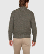 Tri-Color Quarter Zip Sweater