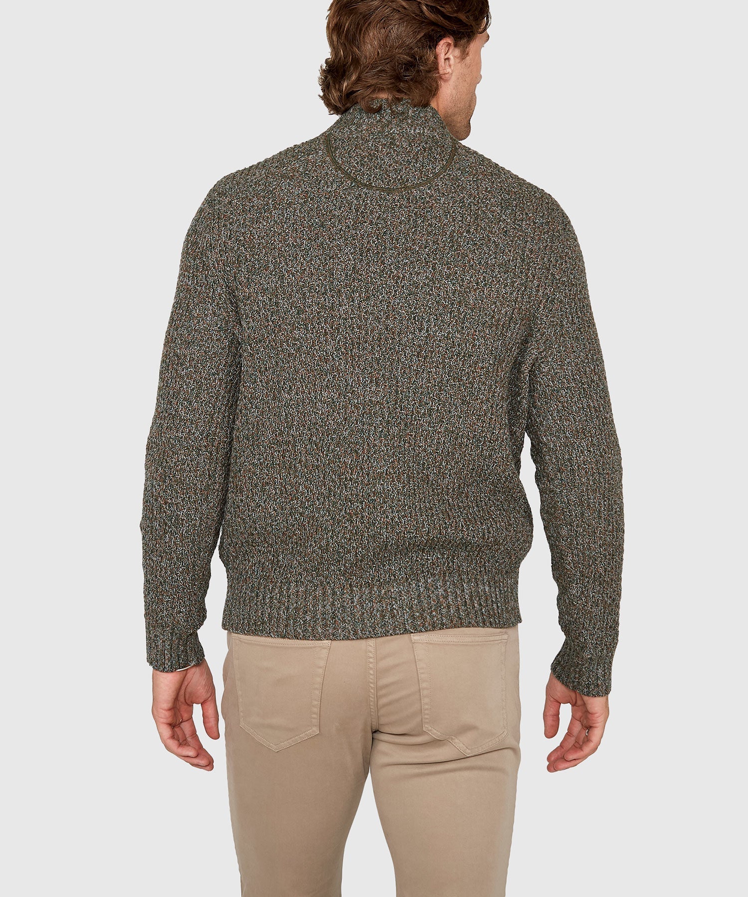 Tri-Color Quarter Zip Sweater