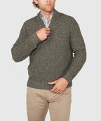 Tri-Color Quarter Zip Sweater