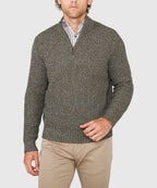 Tri-Color Quarter Zip Sweater