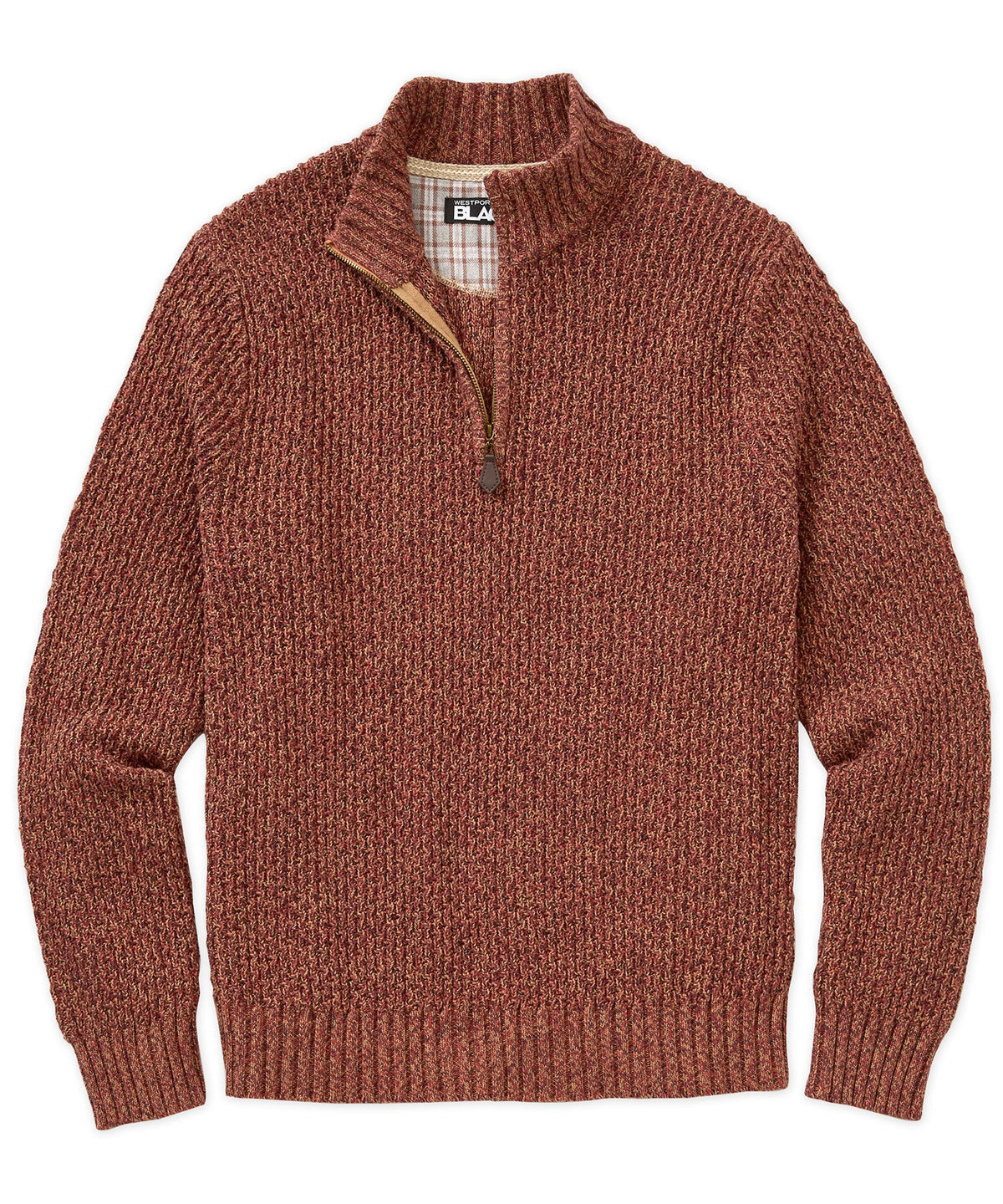 Tri-Color Quarter Zip Sweater