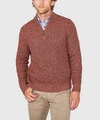 Tri-Color Quarter Zip Sweater