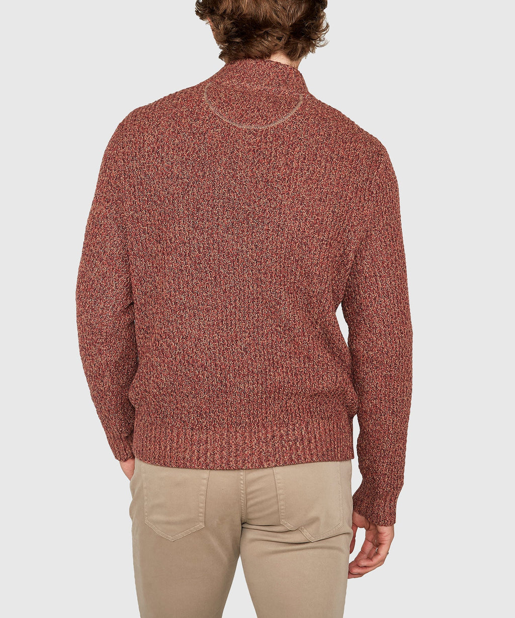 Tri-Color Quarter Zip Sweater