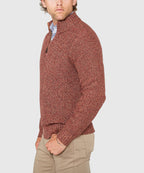 Tri-Color Quarter Zip Sweater