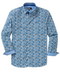 Long Sleeve Hidden Button Down Printed Sport Shirt – Multi