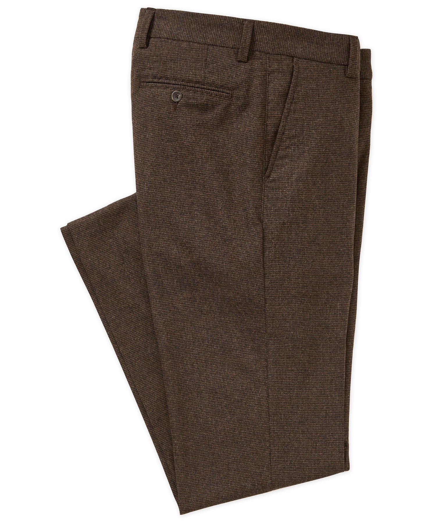 Flat Front Houndstooth Wool Blend Pant