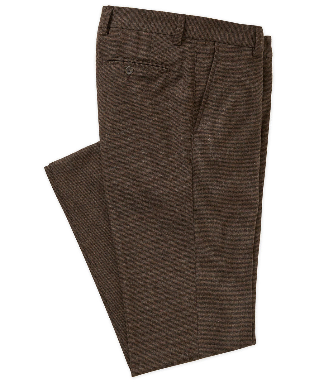 Flat Front Houndstooth Wool Blend Pant