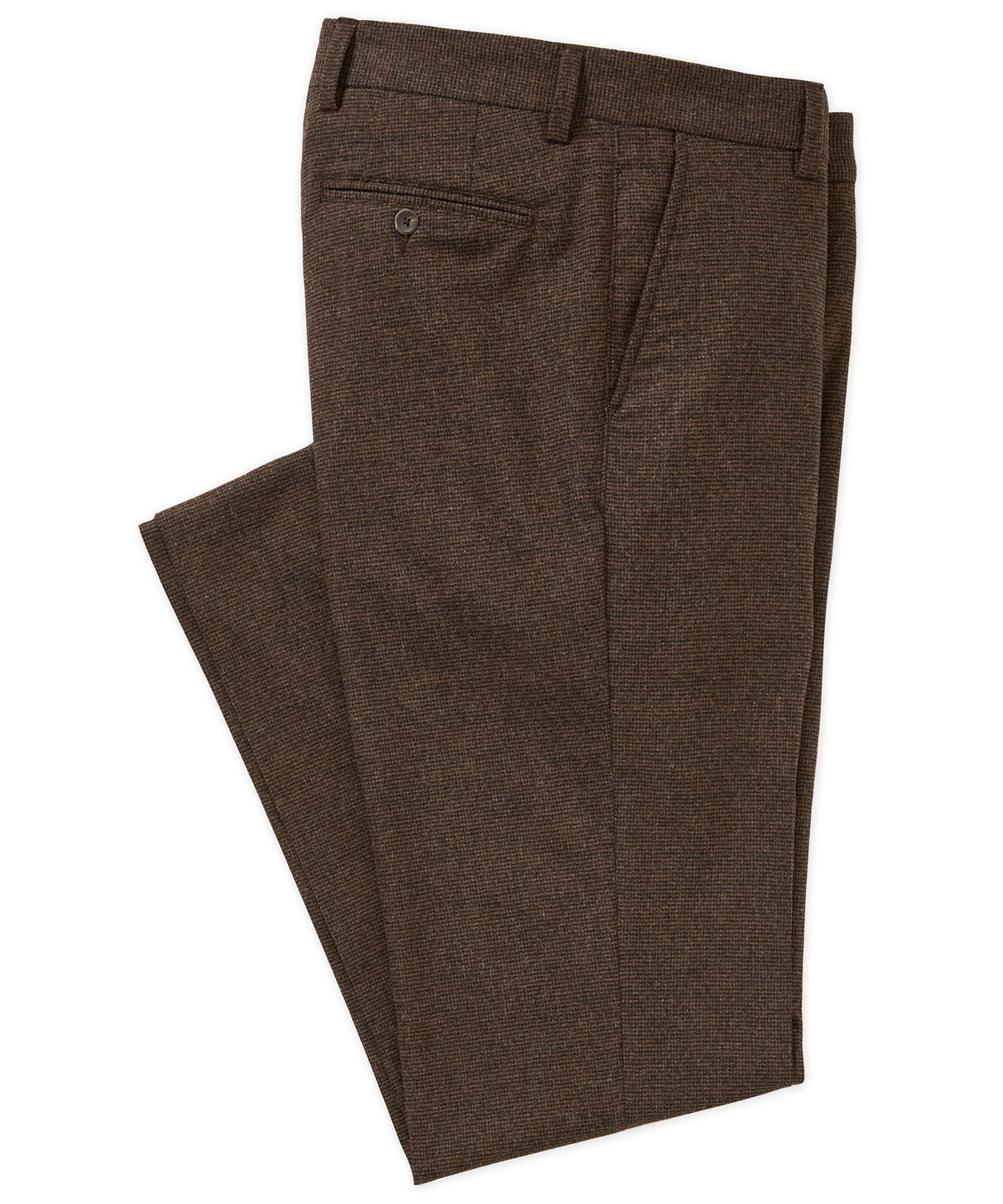 Flat Front Houndstooth Wool Blend Pant