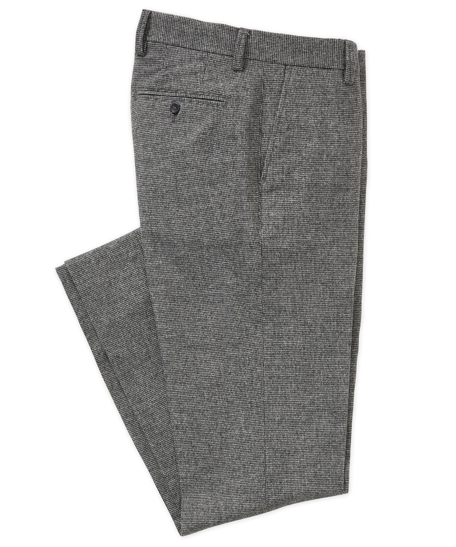 Flat Front Houndstooth Wool Blend Pant