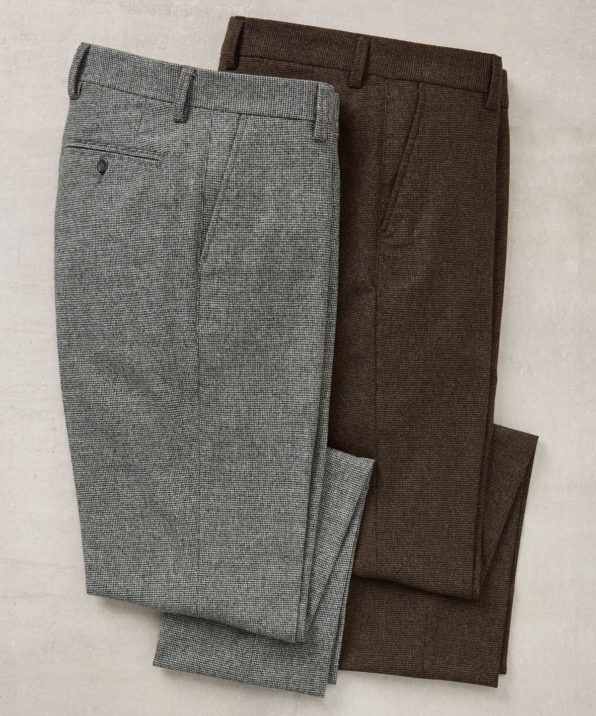 Flat Front Houndstooth Wool Blend Pant