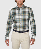 Long Sleeve Cotton Wool Plaid Sport Shirt – Sage