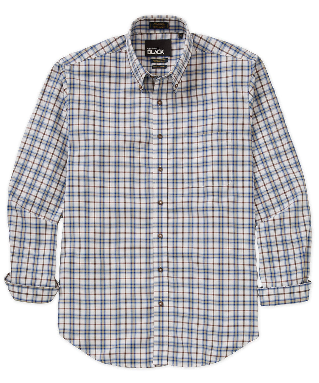 Long Sleeve Cotton Wool Plaid Sport Shirt – Multi