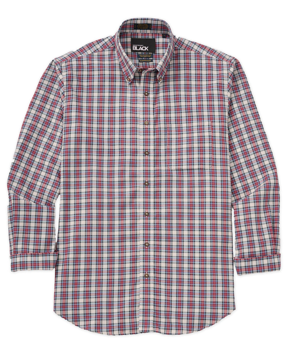 Long Sleeve Cotton Wool Plaid Sport Shirt – Chambray
