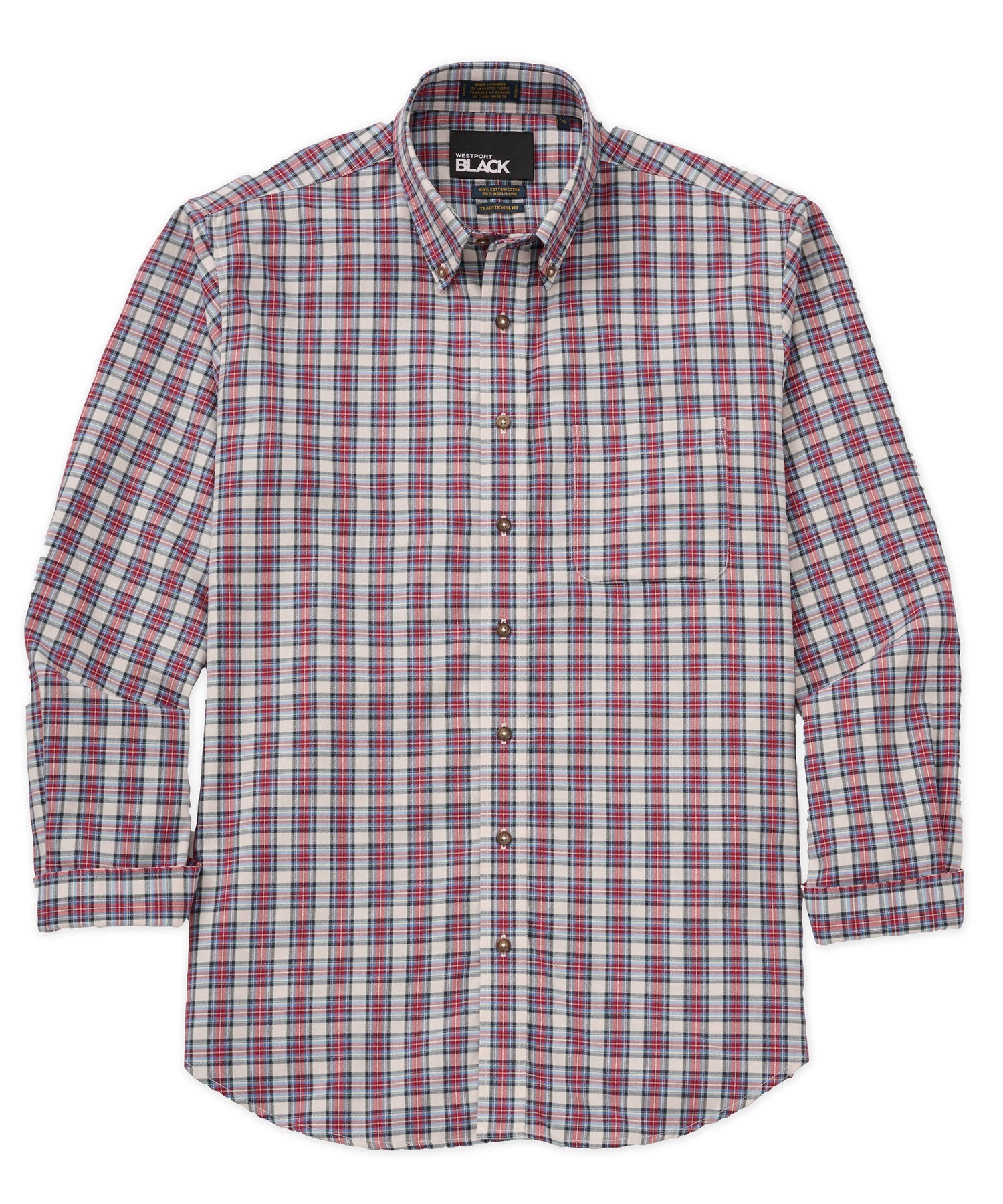 Long Sleeve Cotton Wool Plaid Sport Shirt – Chambray