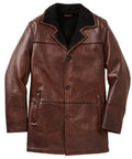 Mid-Length Lambskin Leather Jacket – Walnut