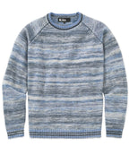 Brushed Alpaca Space Dye Crew Sweater – Blue Frost