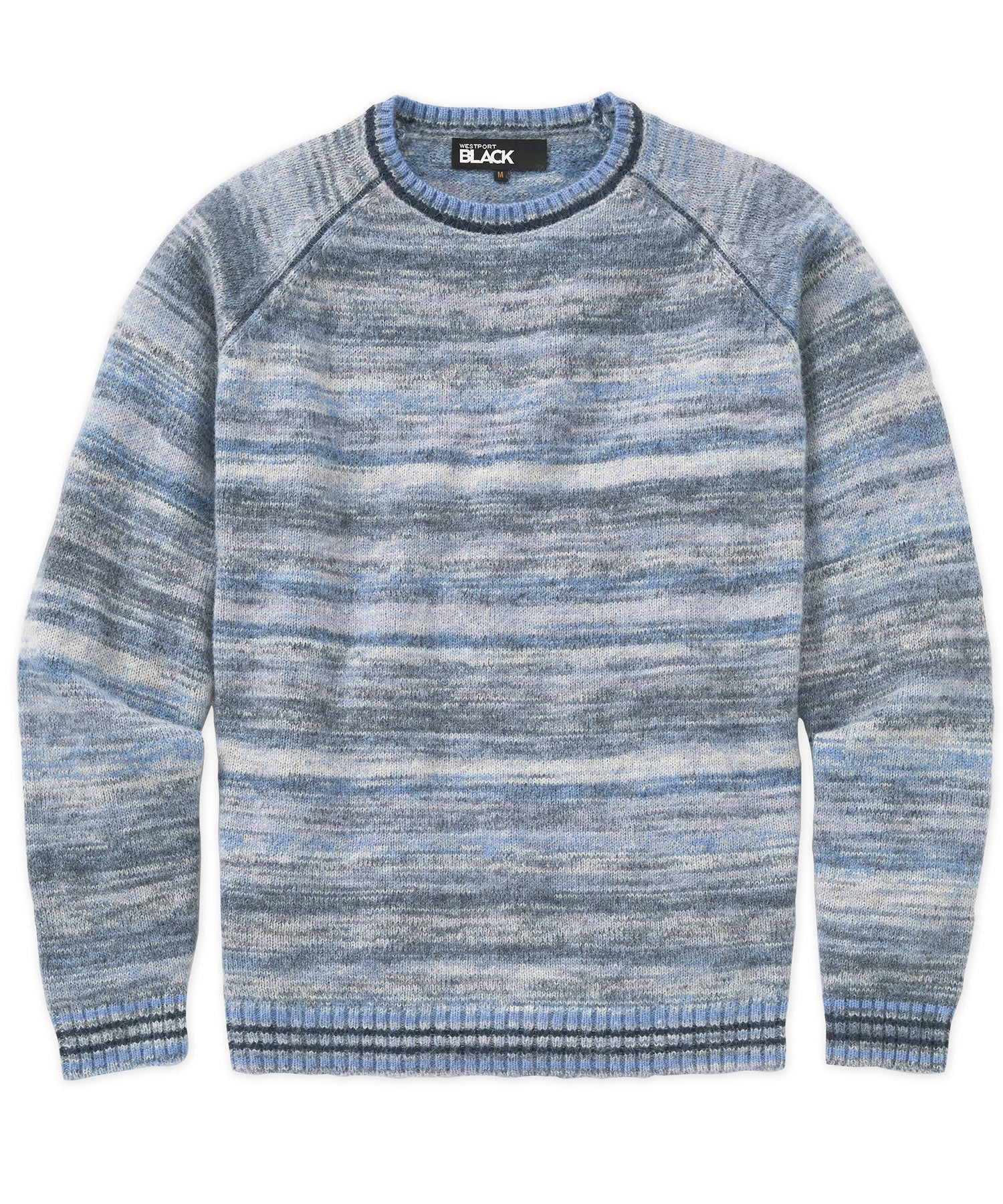 Brushed Alpaca Space Dye Crew Sweater – Blue Frost