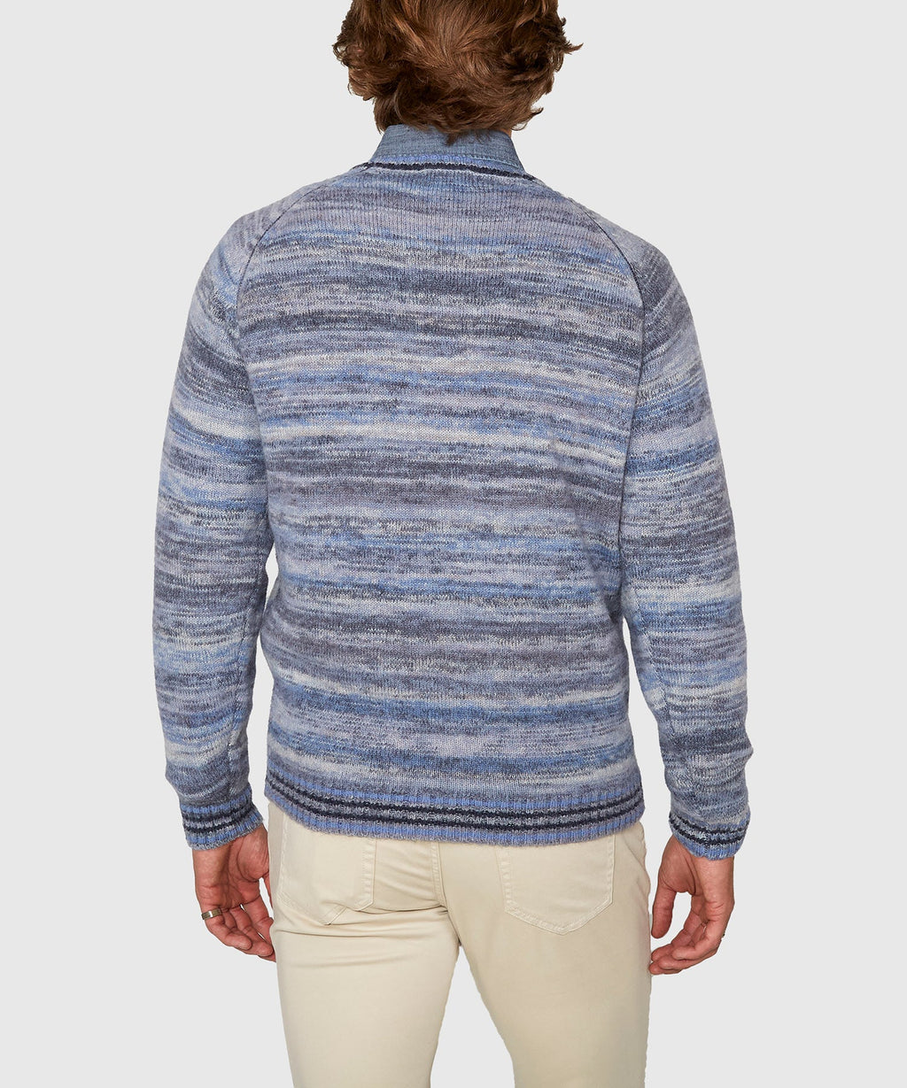 Brushed Alpaca Space Dye Crew Sweater – Blue Frost