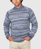 Brushed Alpaca Space Dye Crew Sweater – Blue Frost