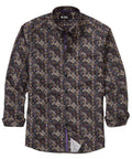 Long Sleeve Medallion Print Cotton Sport Shirt – Multi