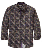 Long Sleeve Medallion Print Cotton Sport Shirt – Multi