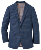 Two Button Plaid Wool Sport Coat – Blue