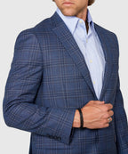 Two Button Plaid Wool Sport Coat – Blue