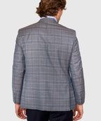 Two Button Windowpane Wool Sport Coat – Grey