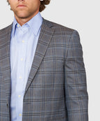 Two Button Windowpane Wool Sport Coat – Grey