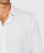 Long Sleeve Performance Print Sport Shirt – Black/White