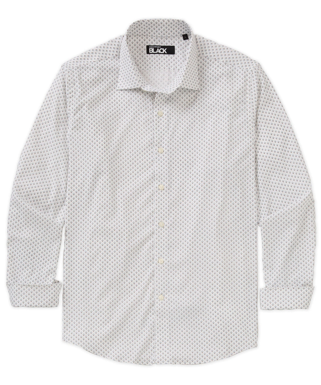Long Sleeve Performance Print Sport Shirt – Ruby/Navy