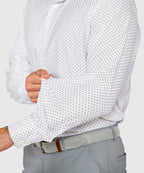 Long Sleeve Performance Print Sport Shirt – Ruby/Navy