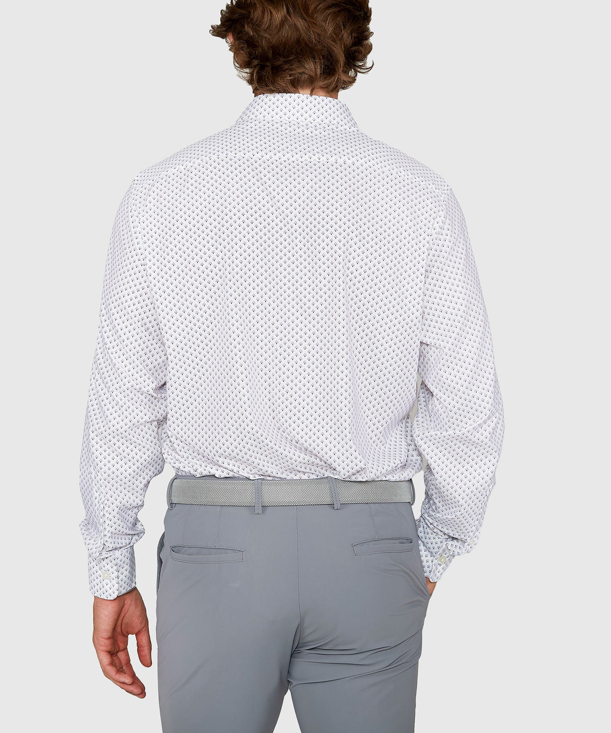 Long Sleeve Performance Print Sport Shirt – Ruby/Navy