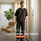 2026 New Arrivals Men's T-Shirt & Wide-Leg Pants 2-Piece Set