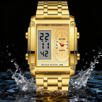 Men's Square Creative Dual-Movement Multifunctional Sports Watch