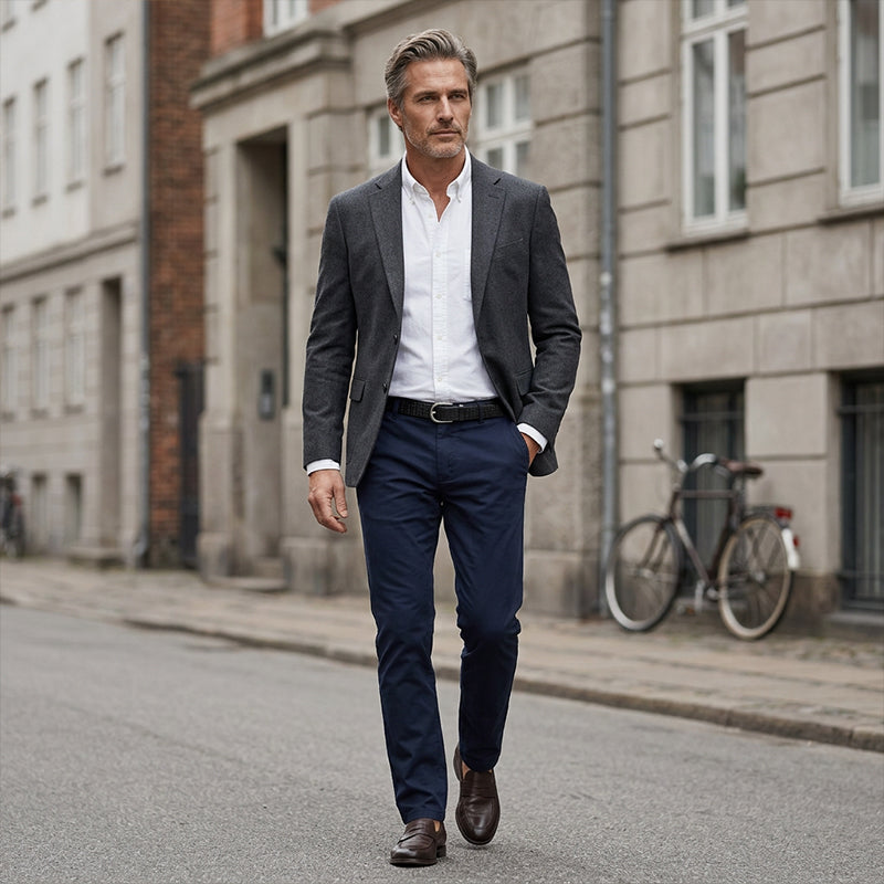 Casual broek met rechte pasvorm voor heren - verbetert je persoonlijke uitstraling aanzienlijk