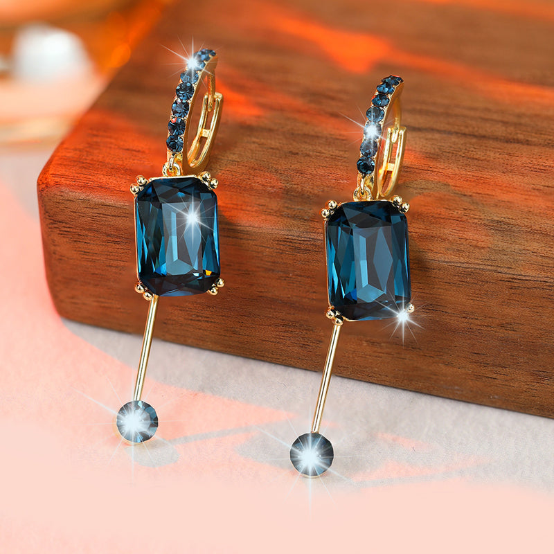 Elegant Vintage Synthetic Diamond Drop Earrings